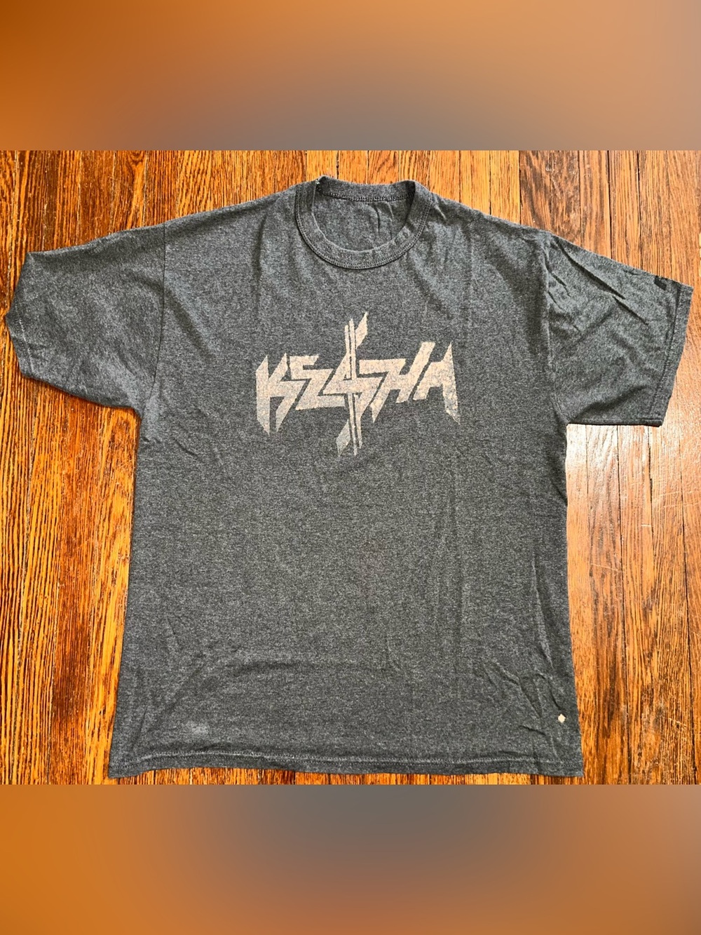 Large Kesha Heather Gray Short Sleeve Music Shirt
